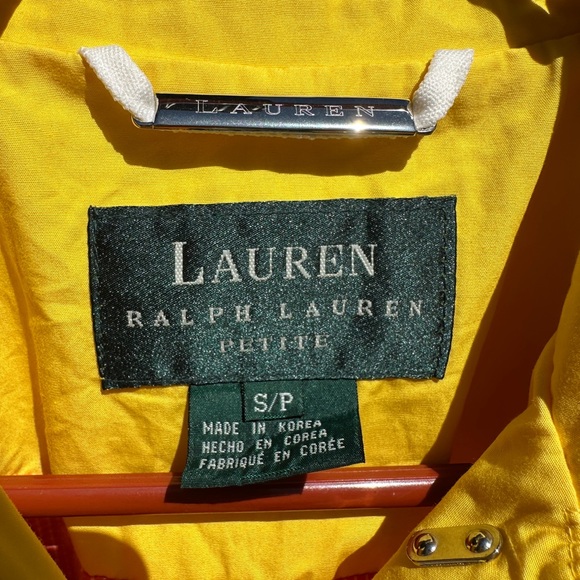 Lauren Ralph Lauren Women’s Yellow Raincoat Trench Jacket Plaid Lining Size S/P - Picture 4 of 10